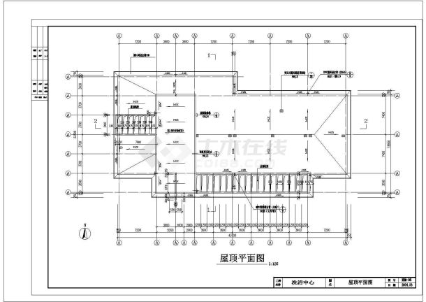 洗浴中心建筑设计方案及施工全套CAD图-图一