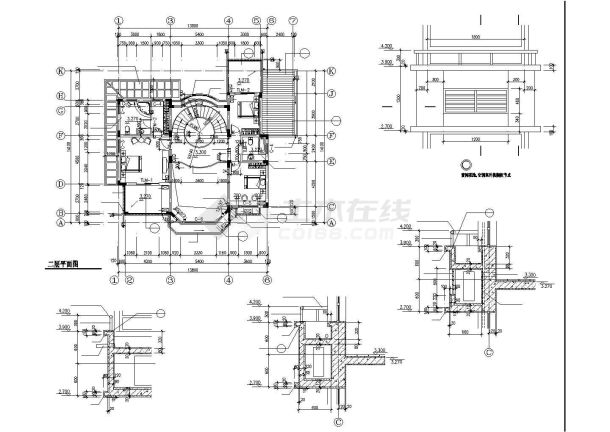 比较详细的三层别墅的全套建筑施工图-图二