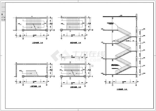 小区超市建筑设计方案及施工全套CAD平面图-图二