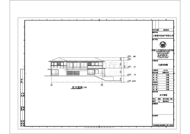 C型度假式别墅建筑设计方案及施工全套CAD图-图二