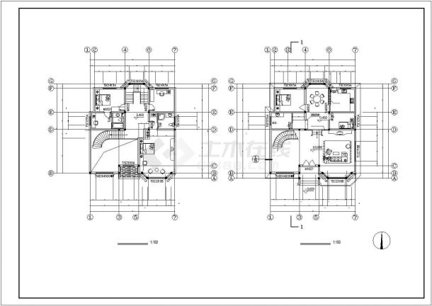 非常详细的三层别墅建筑结构施工图-图二