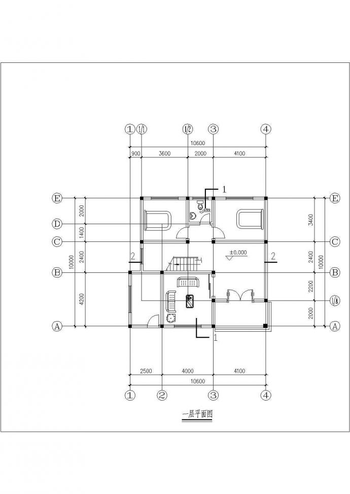农村住宅建筑施工及设计方案全套CAD图_图1