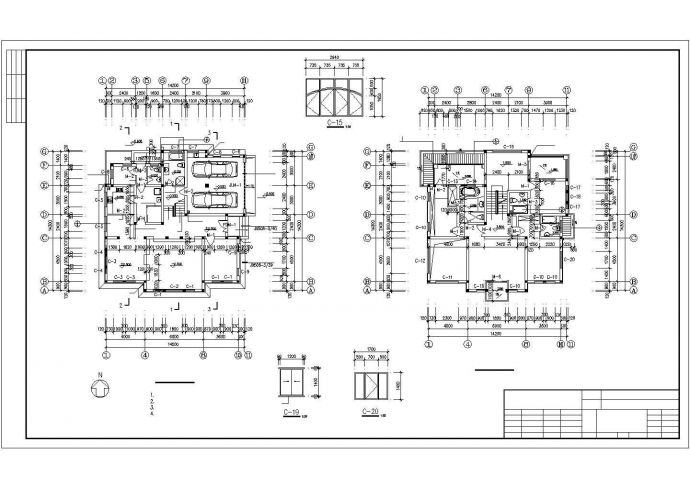 比较完整的一套别墅建筑施工图（标注详细）_图1