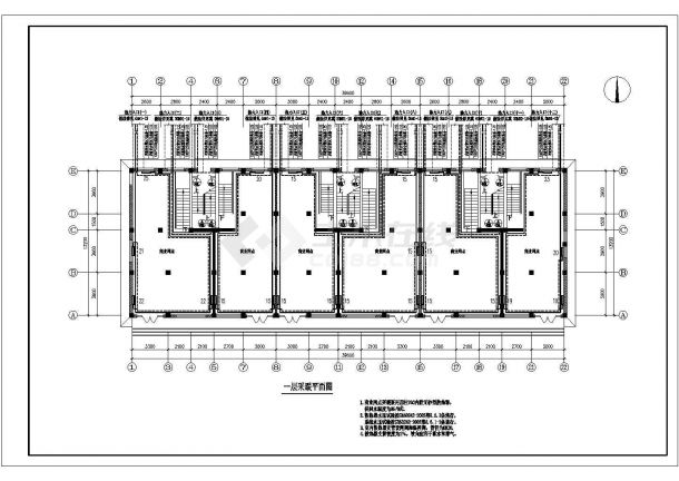 某六层住宅楼水暖CAD设计施工图纸-图一