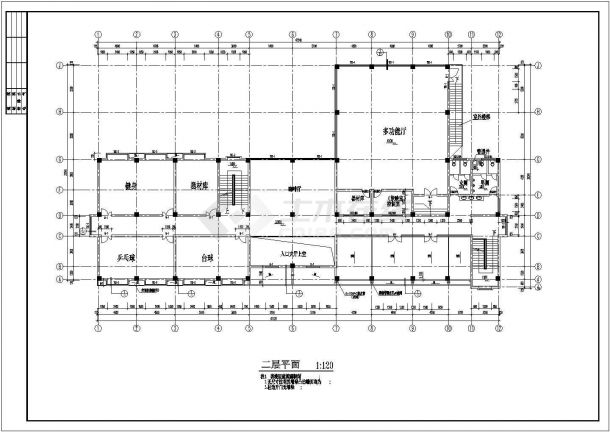 某小区内会所建筑方案设计CAD图-图二