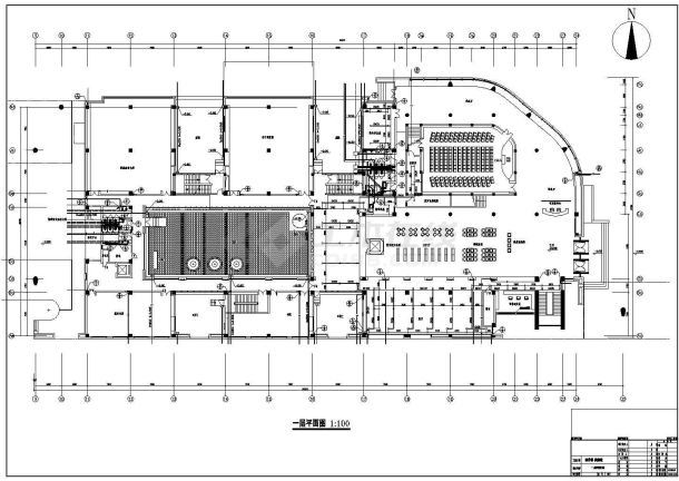 某地大型图书馆给排水CAD设计施工图-图一