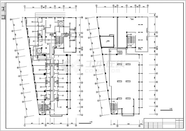 8层酒店建筑设计cad施工设计图纸-图一