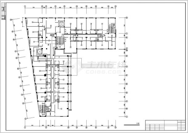 8层酒店建筑设计cad施工设计图纸-图二
