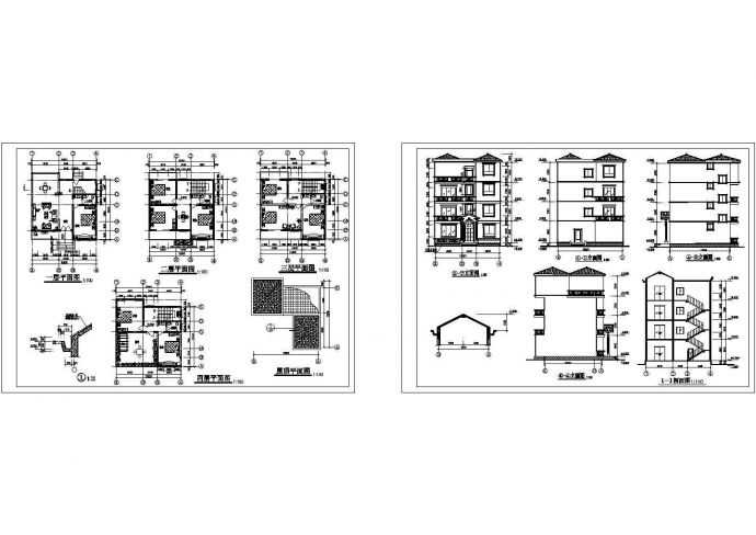 【广东】某小区私人小别墅设计方案施工图_图1