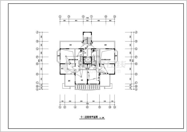 11层住宅电气cad施工平面图纸全套-图二