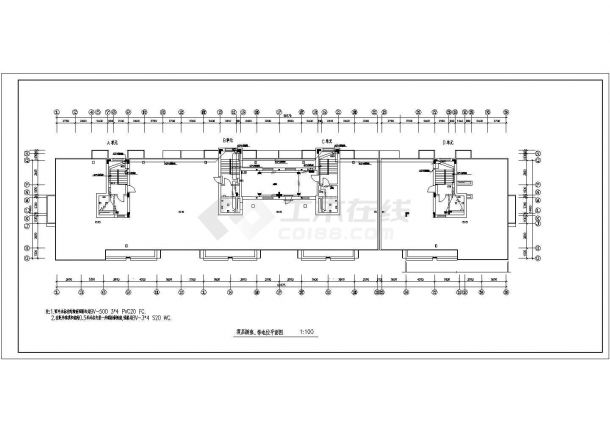  Full set of electrical design and construction CAD drawing of residential building on 12th floor - Figure 1