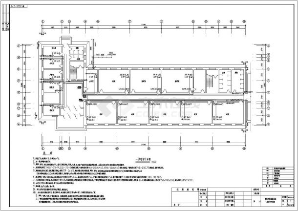 旧楼四线设计方案及施工CAD图纸-图一