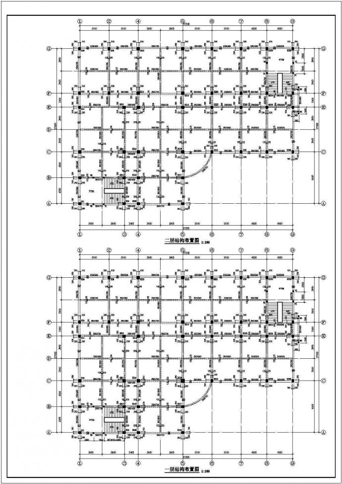 某四层框架中学实验楼结构设计施工图_图1