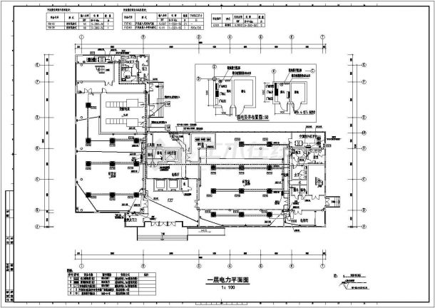 某6层框架结构科研办公楼电气设计施工图-图一