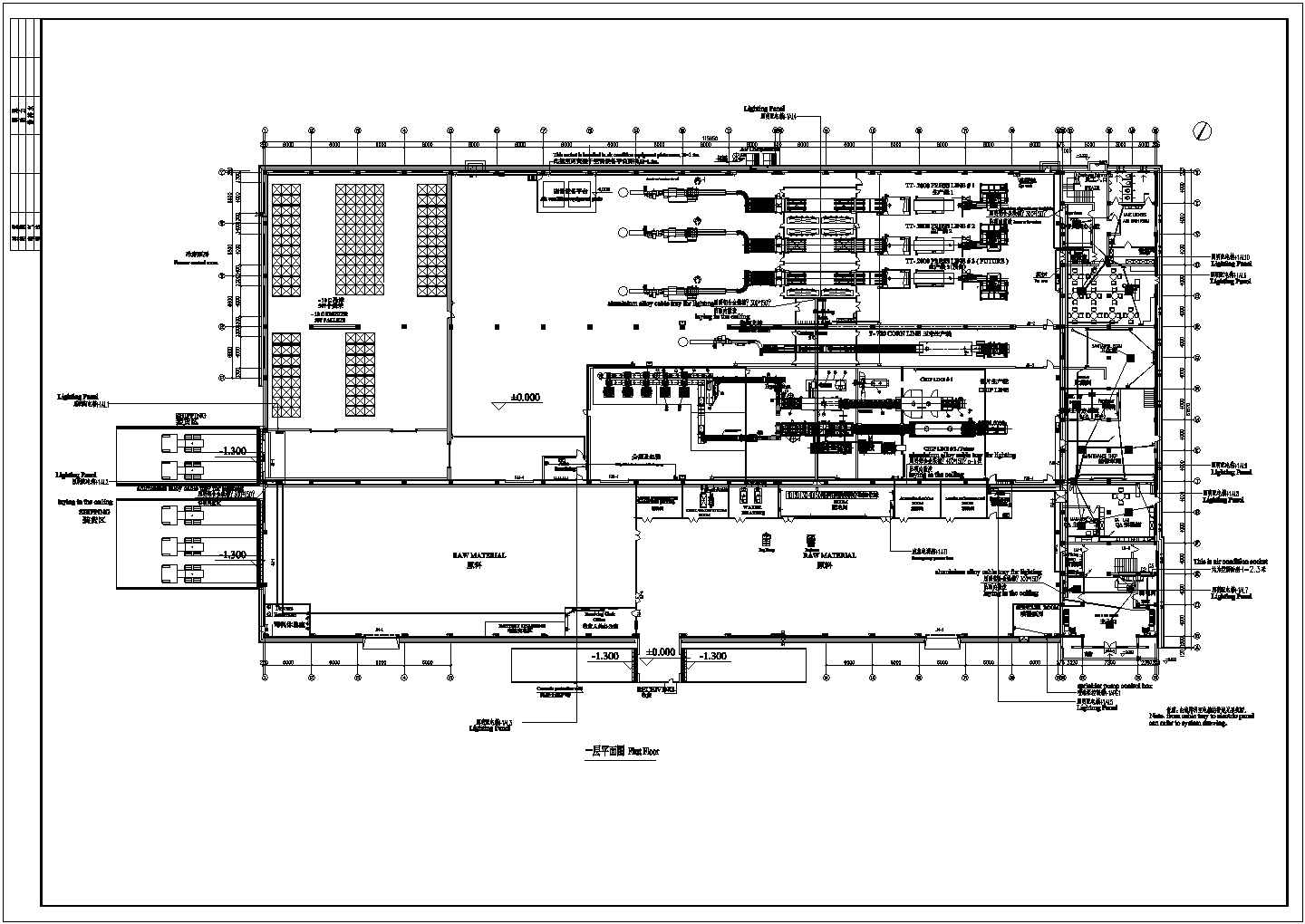 某地区工厂插座平面电气详细设计图纸