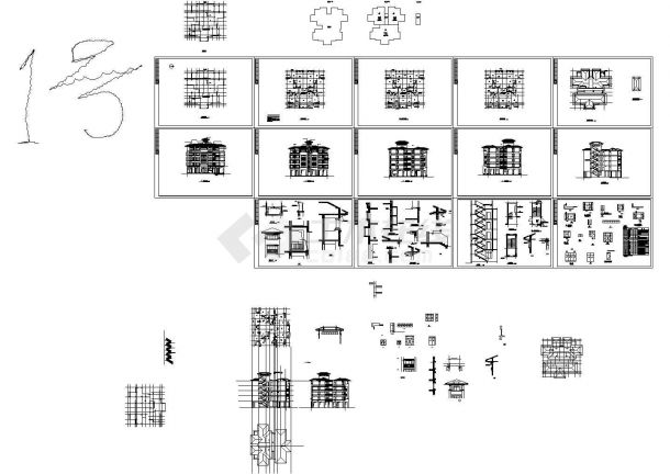 经典别墅型住宅建筑设计图纸（建筑cad图纸）-图一
