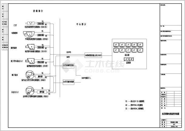 小区安防系统电气设计方案全套CAD图纸-图二