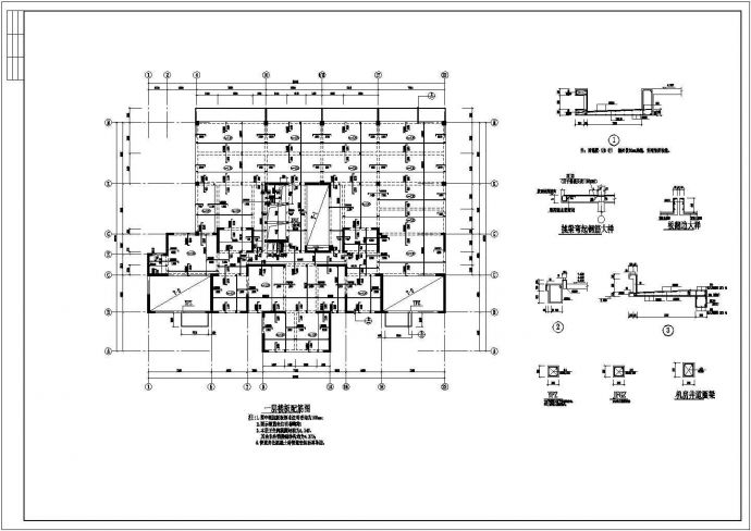 大宝楼层钢架结构设计施工cad全套图纸_图1