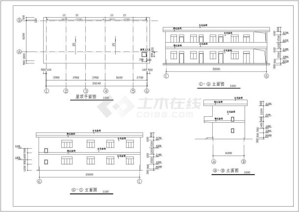 某地2层小型办公楼结构设计施工图-图一