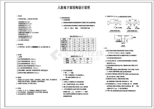 廷皓商业住宅人防工程结构设计施工图纸-图二