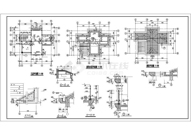 某地小型别墅建筑施工图（共4张）-图二