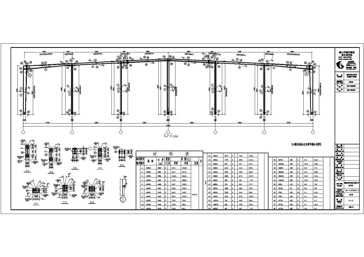 某36m双跨标准钢结构厂房设计施工图