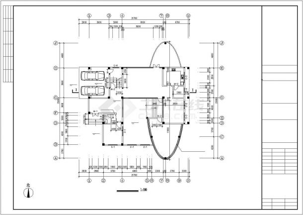 某地小型别墅建筑设计方案图（共11张）-图二