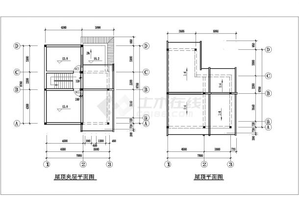 某地小型双联别墅建筑施工图-图一