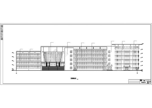 陕西某高校五层框架图书馆建筑施工图-图一