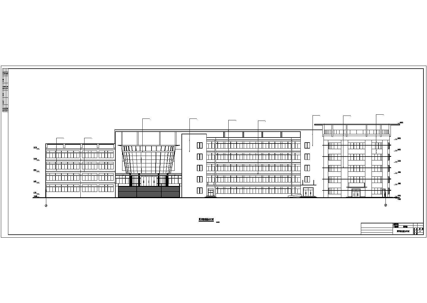 陕西某高校五层框架图书馆建筑施工图