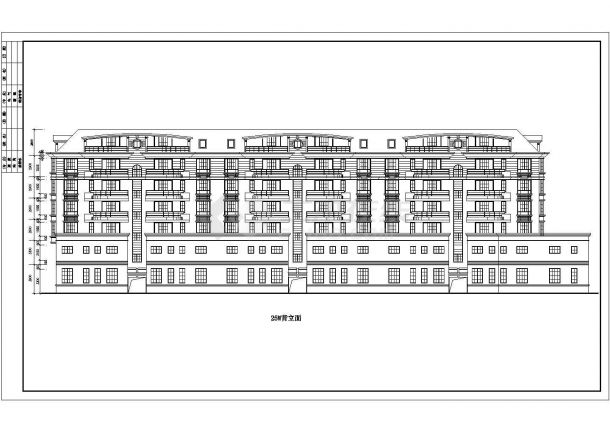 比较简单的一套沿街商住楼建筑设计方案图-图一