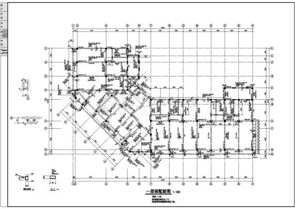 某地区四层砼框架办公楼结构施工图-图二