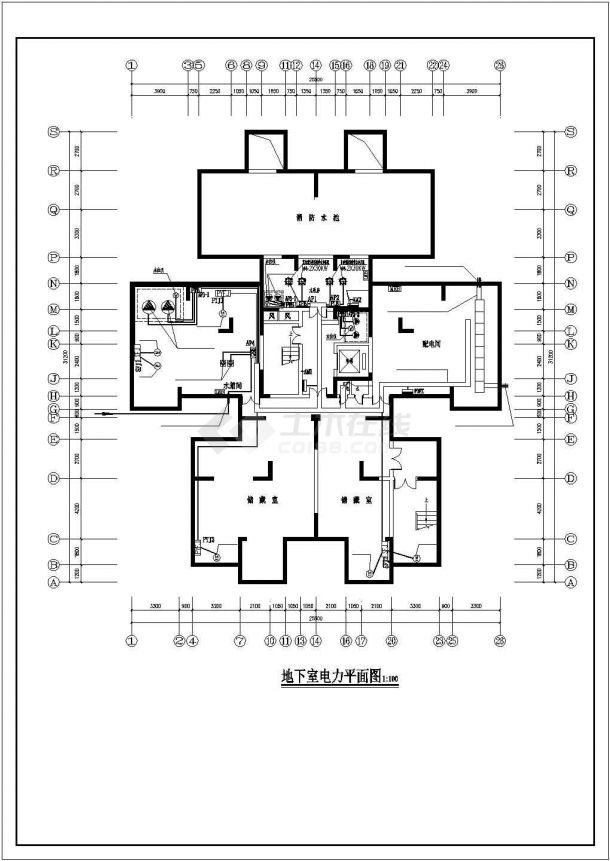 某18层综合办公楼电气cad施工设计平面图-图二