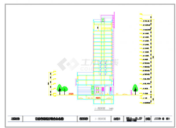 某市民广场及建设银行建筑设计施工图（含效果图）-图二