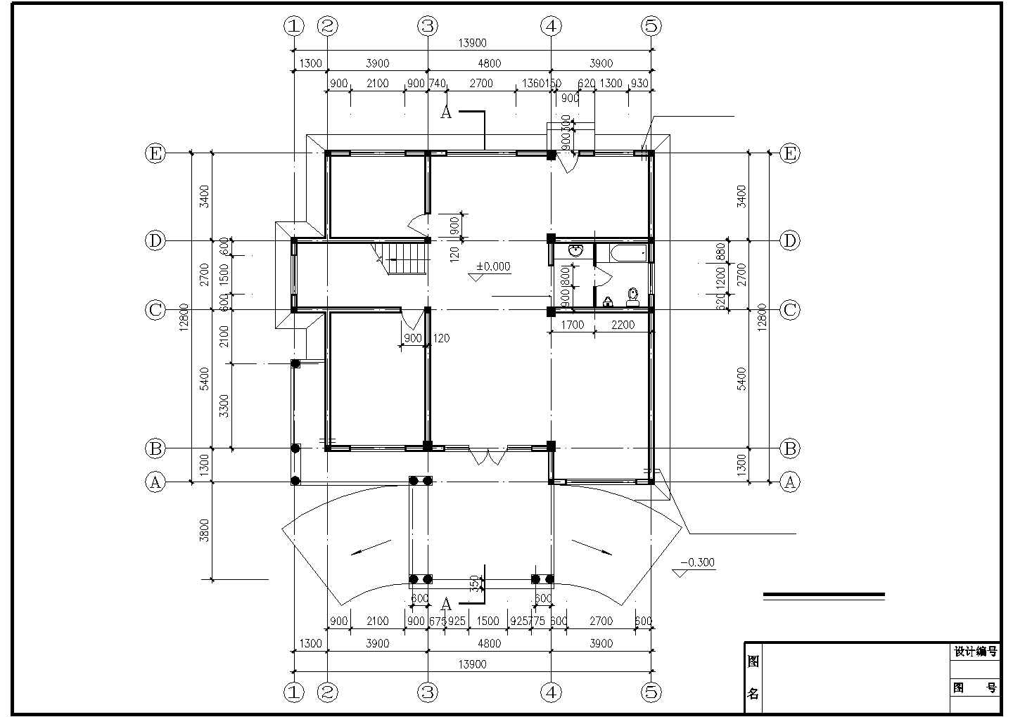 比较详细的两层别墅建筑结构施工图