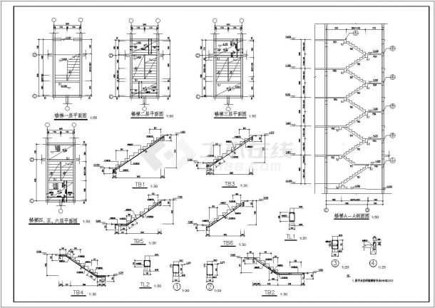 六层砖混结构住宅楼结构施工图（条形基础）-图二
