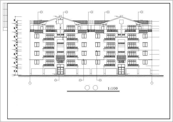 大学生宿舍公寓建筑设计cad施工平面图_图1