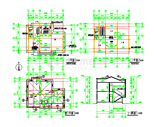 砖混结构别墅结构施工图（含建筑施工图）-图一
