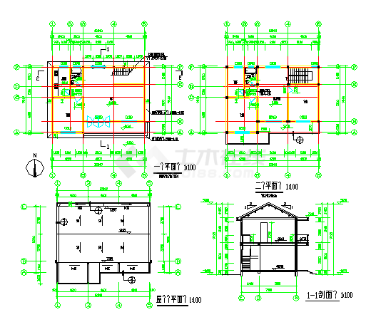 二层砖混结构别墅结构施工图（6度抗震）-图二