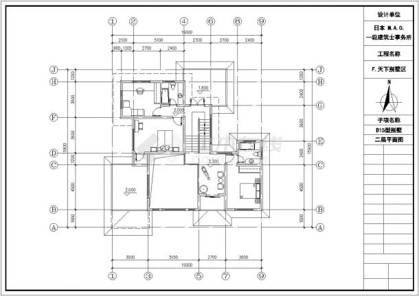 某地简单3层别墅建筑设计图（共9张）-图一