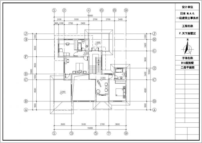 某地简单3层别墅建筑设计图（共9张）_图1
