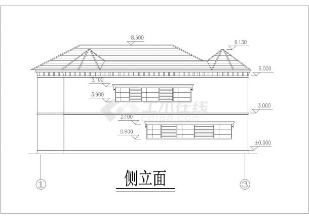 比较简单的二层别墅建筑方案设计图-图二