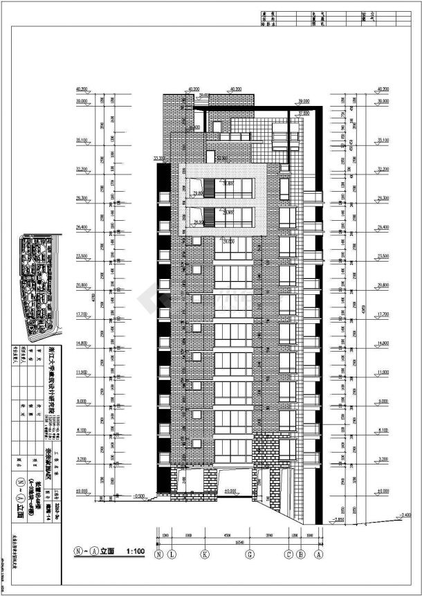 小高层住宅楼建筑设计图纸-图二