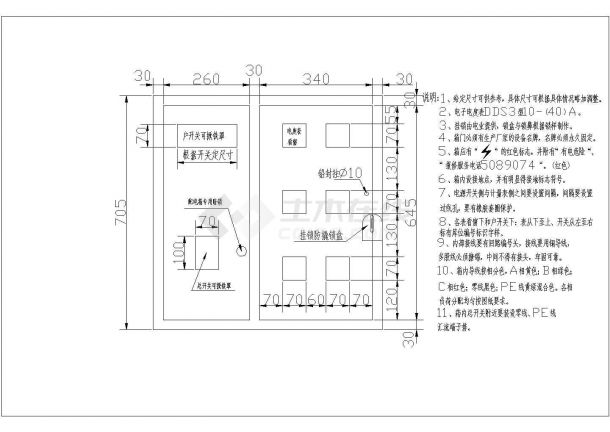 某地区住宅电气测量设计CAD施工图纸-图一