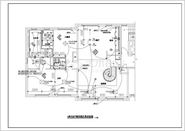 某地区某住宅精装修电气设计CAD施工图纸-图二