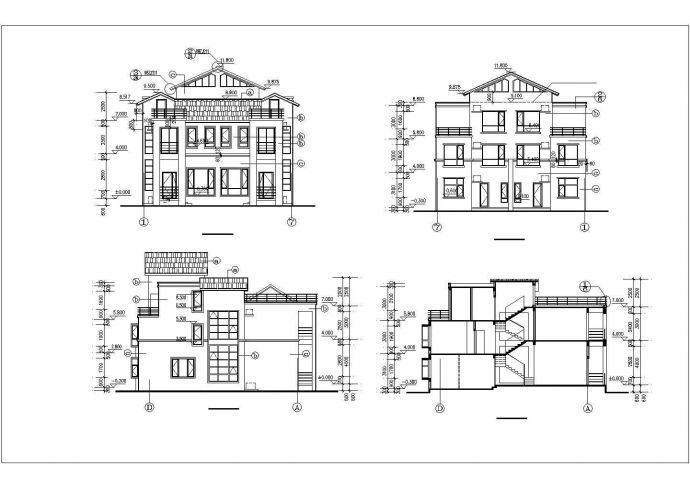 某地小型欧式别墅建筑方案设计图_图1