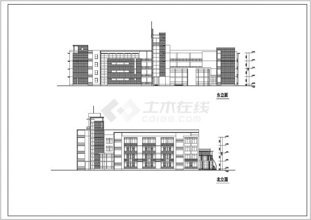 某地地学校建筑cad设计方案图纸-图一