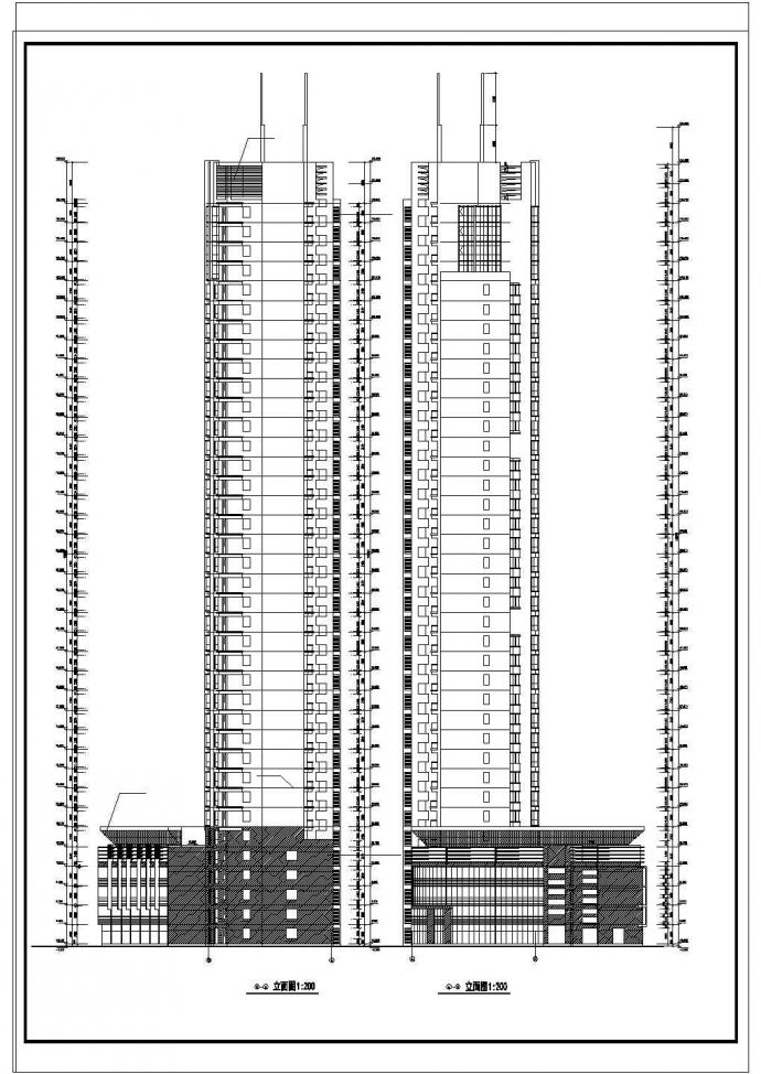 高层住宅楼建筑平立面结构设计cad大样施工详情图_图1