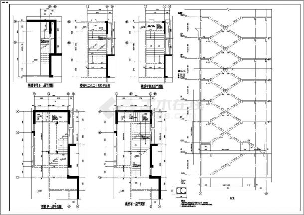 高层住宅楼结构设计详细cad施工详情图-图一