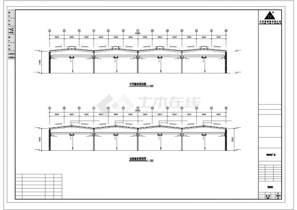 某地某公司70*80钢结构CAD建筑图纸（全套）-图二